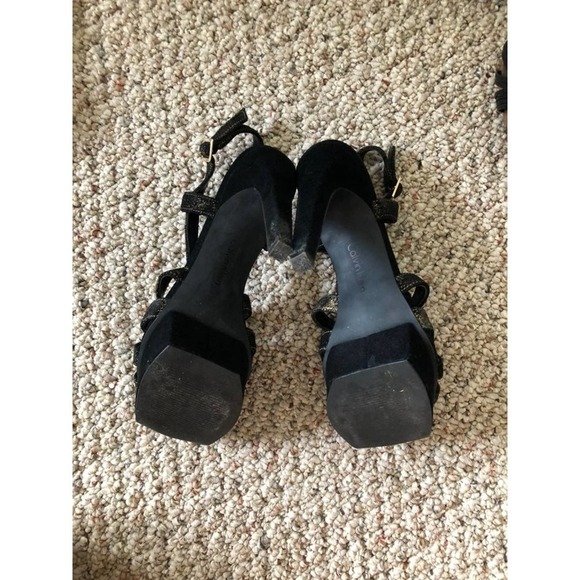 Calvin Klein Black Gold Dusted Heels - Picture 2 of 3